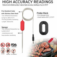 Termómetro Carne Digital Bluetooth WiFi Inteligente App con 6 Sondas